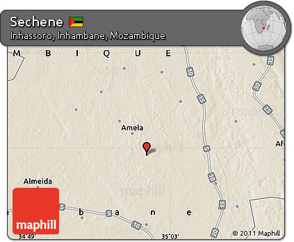 Shaded Relief Map of Sechene