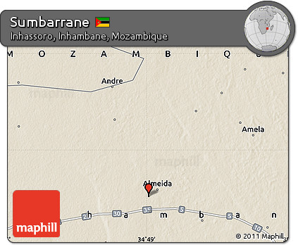 Shaded Relief Map of Sumbarrane