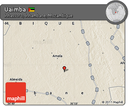 Shaded Relief Map of Uaimba