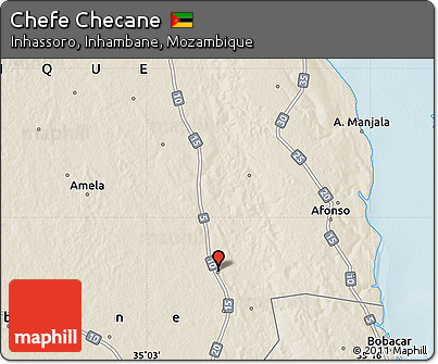 Shaded Relief Map of Chefe Checane