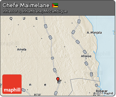 Shaded Relief Map of Chefe Maimelane