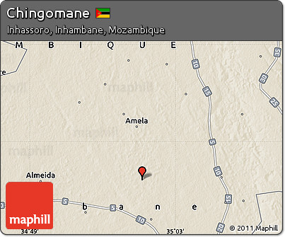 Shaded Relief Map of Chingomane