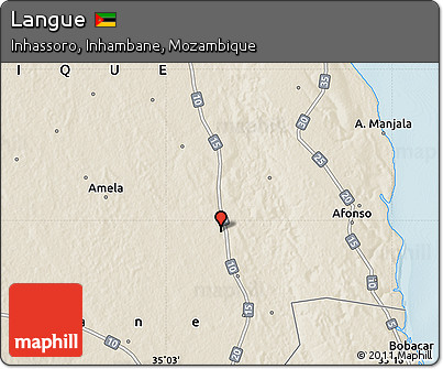 Shaded Relief Map of Langue