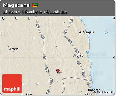 Shaded Relief Map of Magatane