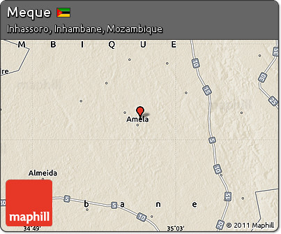 Shaded Relief Map of Meque