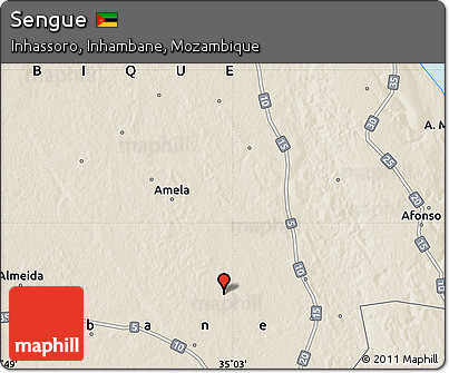 Shaded Relief Map of Sengue