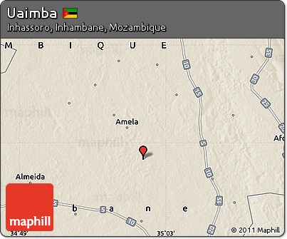 Shaded Relief Map of Uaimba