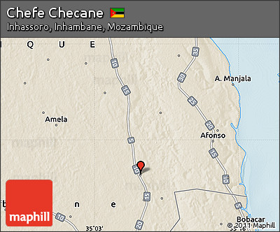 Shaded Relief Map of Chefe Checane