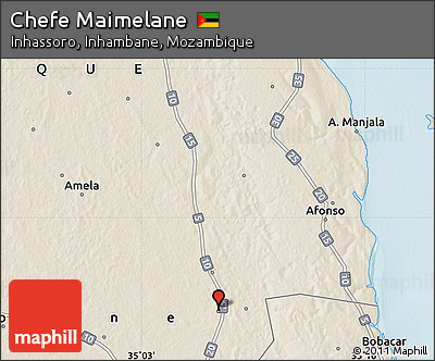 Shaded Relief Map of Chefe Maimelane