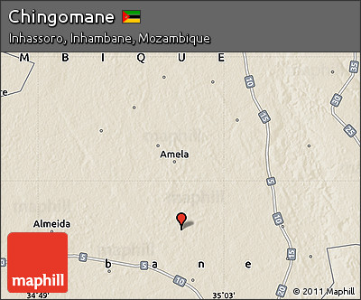 Shaded Relief Map of Chingomane