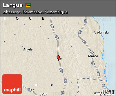 Shaded Relief Map of Langue