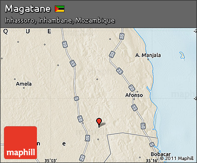 Shaded Relief Map of Magatane