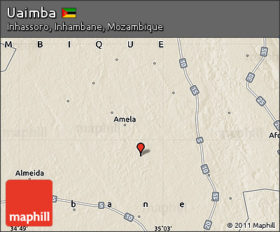 Shaded Relief Map of Uaimba
