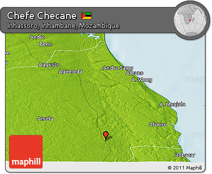 Physical Panoramic Map of Chefe Checane