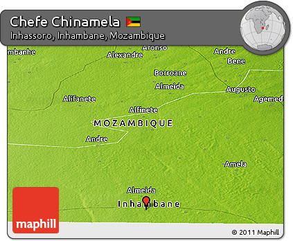 Physical Panoramic Map of Chefe Chinamela