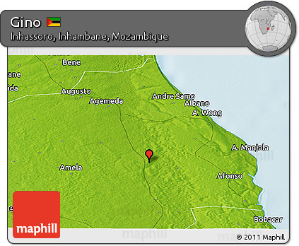 Physical Panoramic Map of Gino