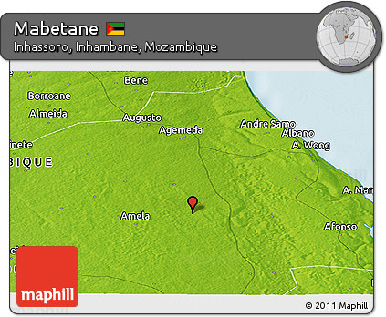 Physical Panoramic Map of Mabetane