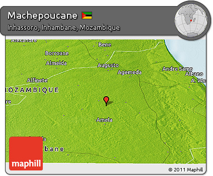 Physical Panoramic Map of Machepoucane
