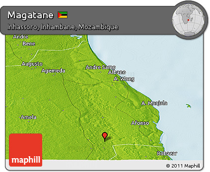 Physical Panoramic Map of Magatane