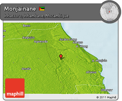 Physical Panoramic Map of Monjainane