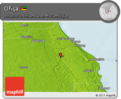 Physical Panoramic Map of Ofiça