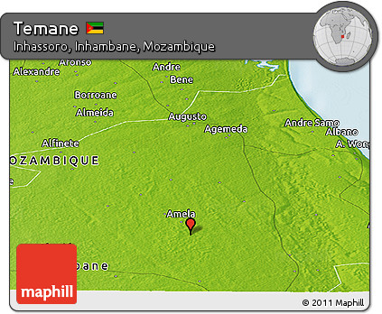Physical Panoramic Map of Temane