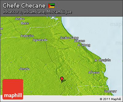 Physical Panoramic Map of Chefe Checane