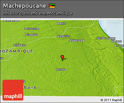 Physical Panoramic Map of Machepoucane