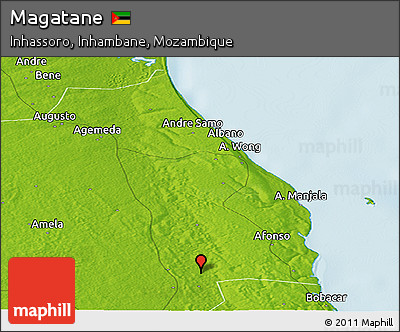 Physical Panoramic Map of Magatane