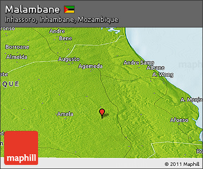 Physical Panoramic Map of Malambane