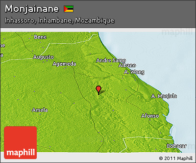 Physical Panoramic Map of Monjainane