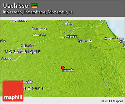 Physical Panoramic Map of Uachisso