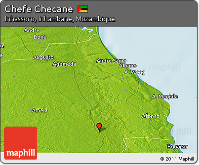 Physical Panoramic Map of Chefe Checane