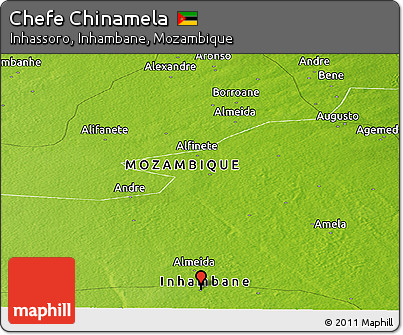 Physical Panoramic Map of Chefe Chinamela