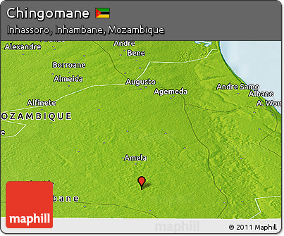 Physical Panoramic Map of Chingomane