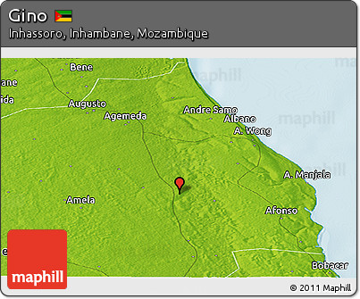 Physical Panoramic Map of Gino