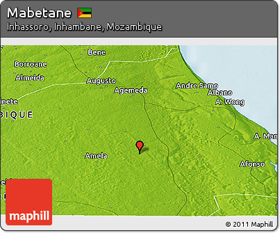 Physical Panoramic Map of Mabetane