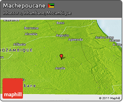 Physical Panoramic Map of Machepoucane