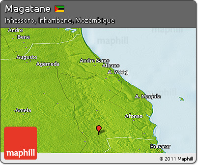 Physical Panoramic Map of Magatane