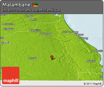 Physical Panoramic Map of Malambane