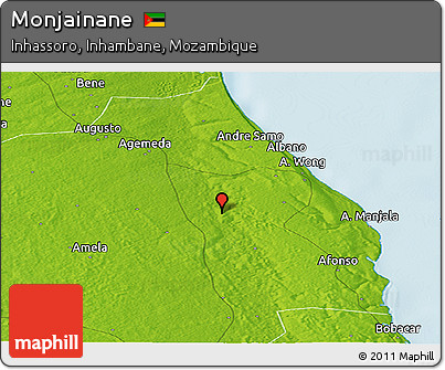 Physical Panoramic Map of Monjainane