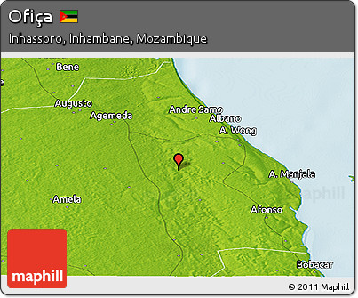 Physical Panoramic Map of Ofiça
