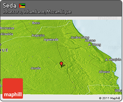 Physical Panoramic Map of Seda