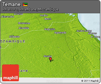 Physical Panoramic Map of Temane
