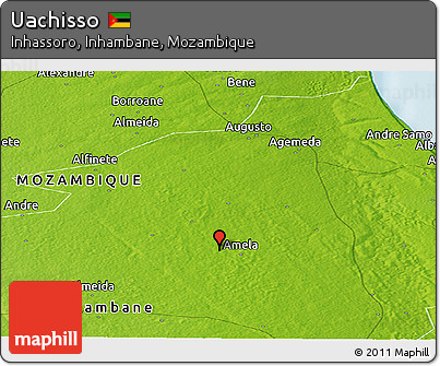Physical Panoramic Map of Uachisso