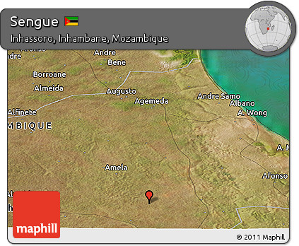 Satellite Panoramic Map of Sengue