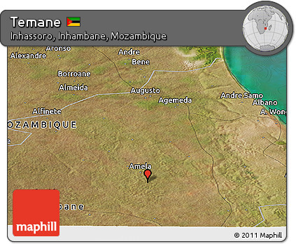 Satellite Panoramic Map of Temane