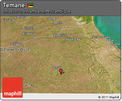 Satellite Panoramic Map of Temane