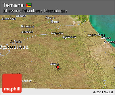 Satellite Panoramic Map of Temane