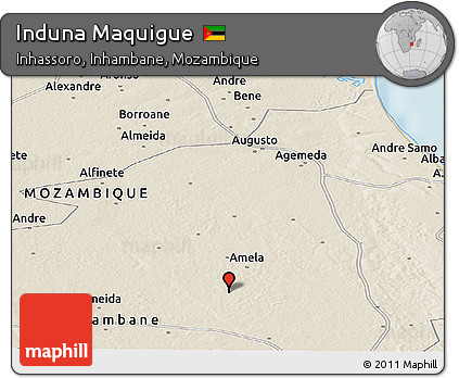 Shaded Relief Panoramic Map of Induna Maquigue